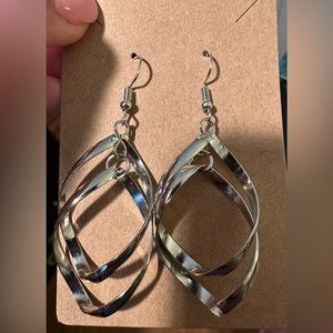 1 1/2 inch silver drop earrings